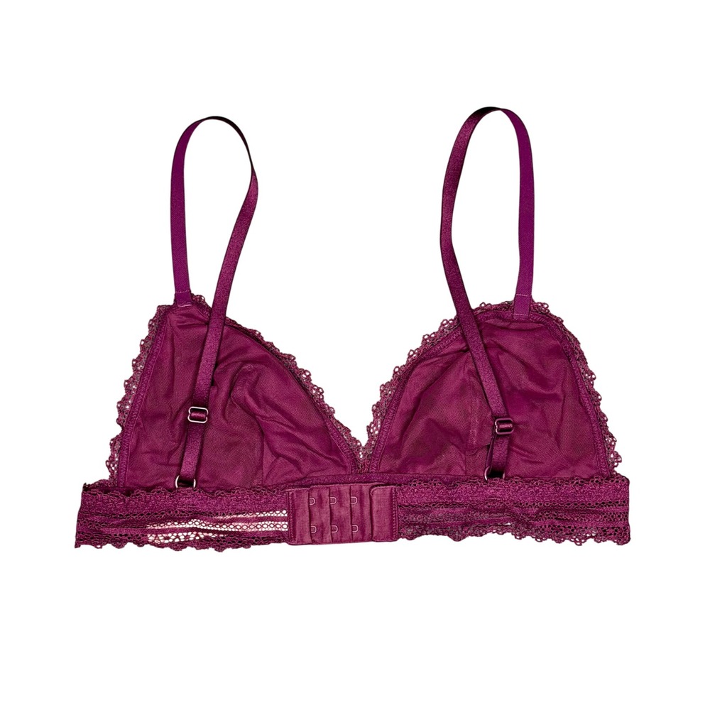 Victoria's Secret Lace Wireless Triangle Bra Berry Size L - Picture 2 of 5